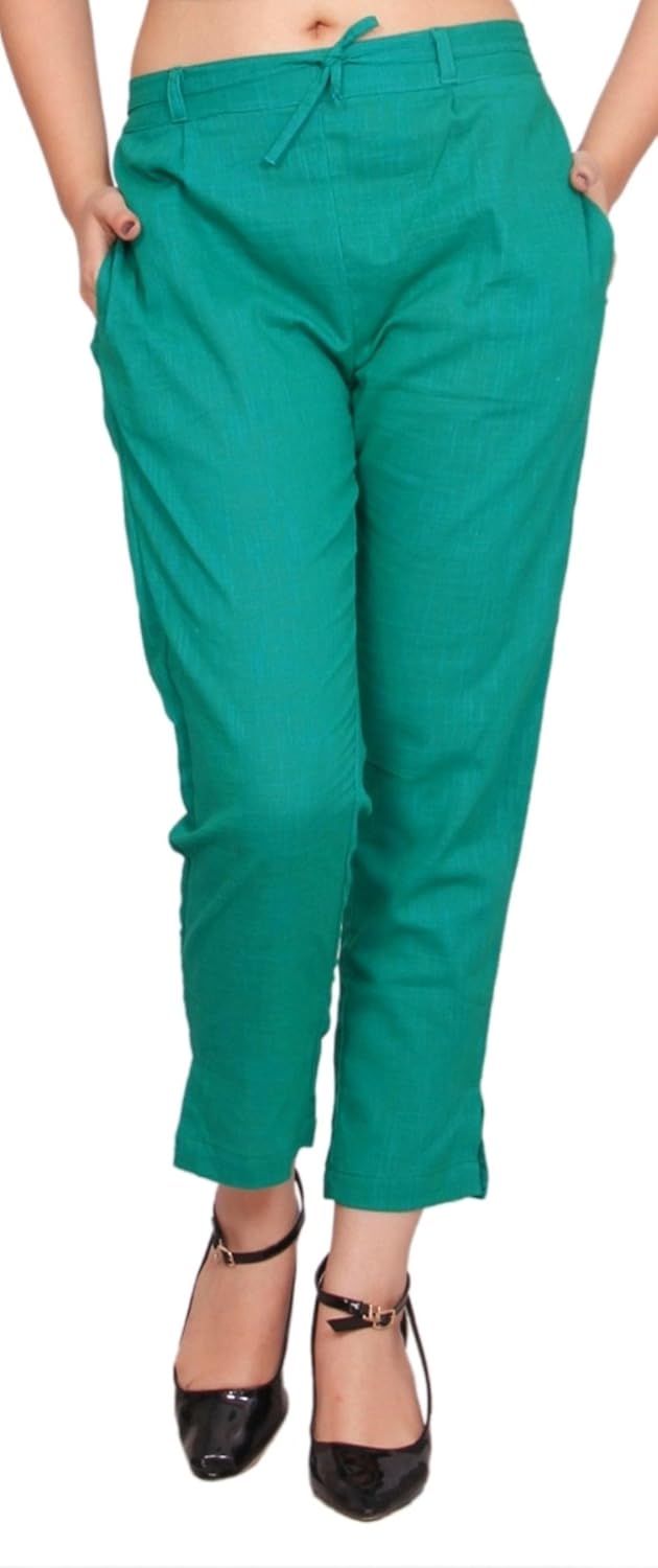 jublee women's cotton slub trouser