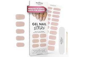 MOYOU LONDON Semi Cured Gel Nail Strips - 20 Pcs. Gel Nail Wraps for Salon-Quality Manicure - Works with Any UV Lamp - Easy to Apply, Trim, & Remove Nails Stickers