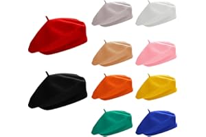 SATINIOR 10 Piece Artificial Wool Beret for Woman, Artist Hat, French Style Polyester Beret Hat Set