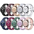 DaQin 10 Pack Bands Compatible with Samsung Galaxy Watch 7/6/5/4 40mm 44mm/Watch 6 Classic 43mm 47mm/Watch 5 Pro 45mm/Watch 4 Classic/Active 2 Band, 20mm Soft Silicone Sport Strap Wristbands Women Men