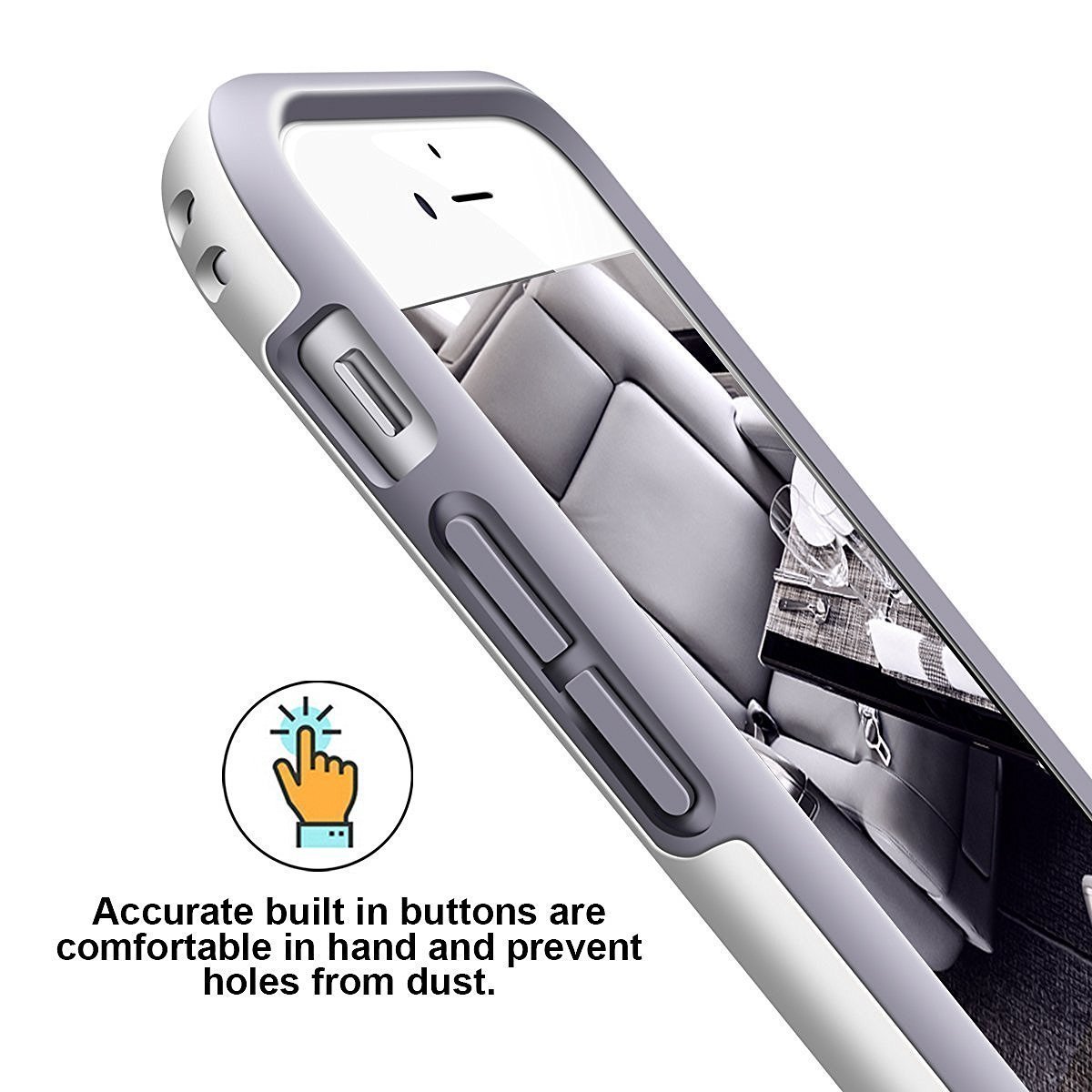 iPhone 6 Case, LoHi Hybrid Impact 3 Color TPU Shockproof Rugged Case [Extra Front Raised Lip] Back Strips Anti-slip [Protective Buffer] Dual Protection Cover Case for iPhone 6/6s 4.7 Inch (Grey)