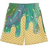 Dallonan Boys Athletic Shorts Basketball Shorts Ice Cream Hiking Gym Shorts with Pocket for Outdoor Activity 7-15Y