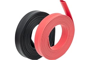 MEYOOZIISU 1/2" Heat Shrink Tubing - 3:1 Ratio Dual Wall Adhesive Lined, Marine Grade, Waterproof Insulation - Electrical Industrial Cable Wire Tube Wrap - 5ft Red + 5ft Black
