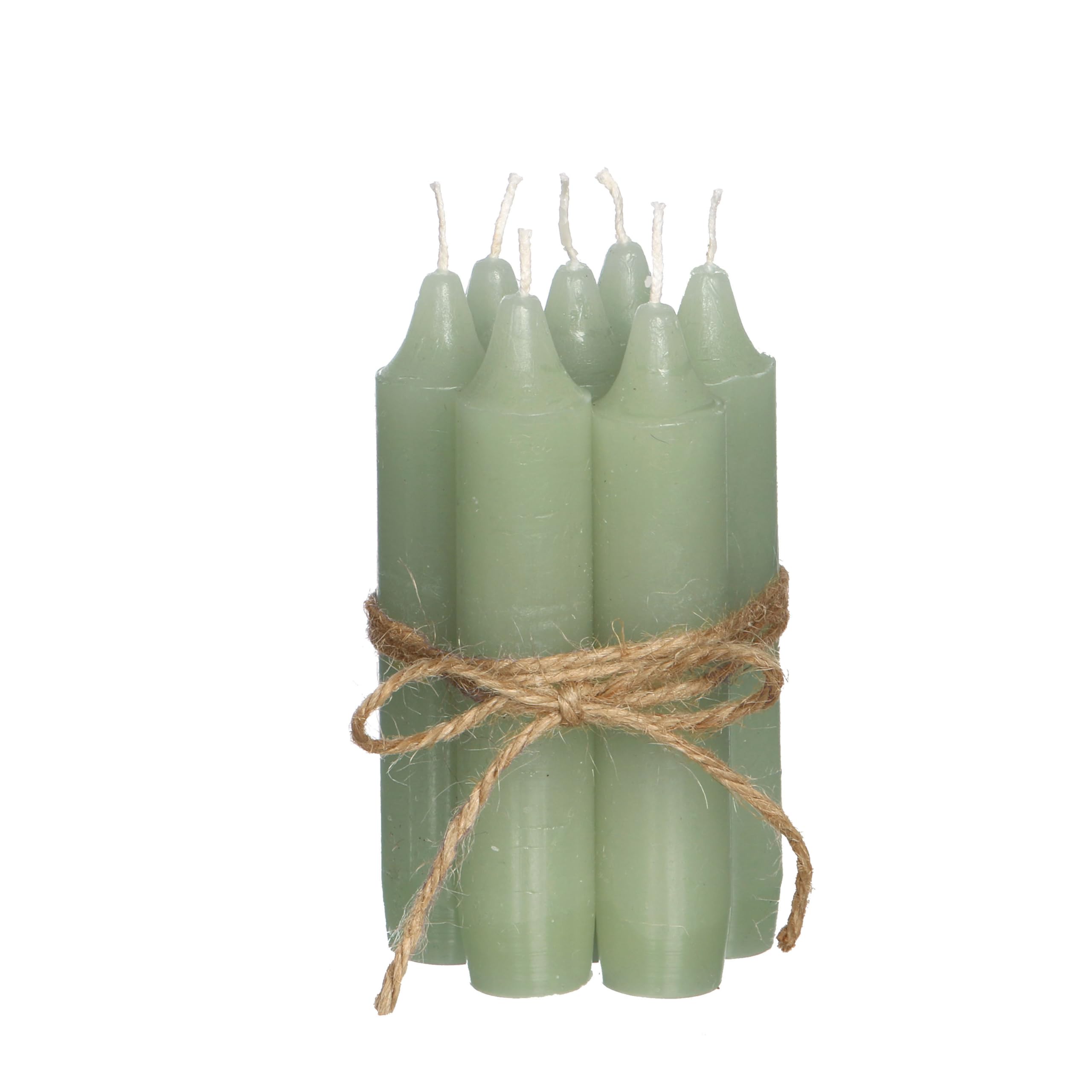 Comforder Candle Set (7 Pieces), 11 cm Taper Candles Green, Table Candles Plain, 4+ Hours Burning Time