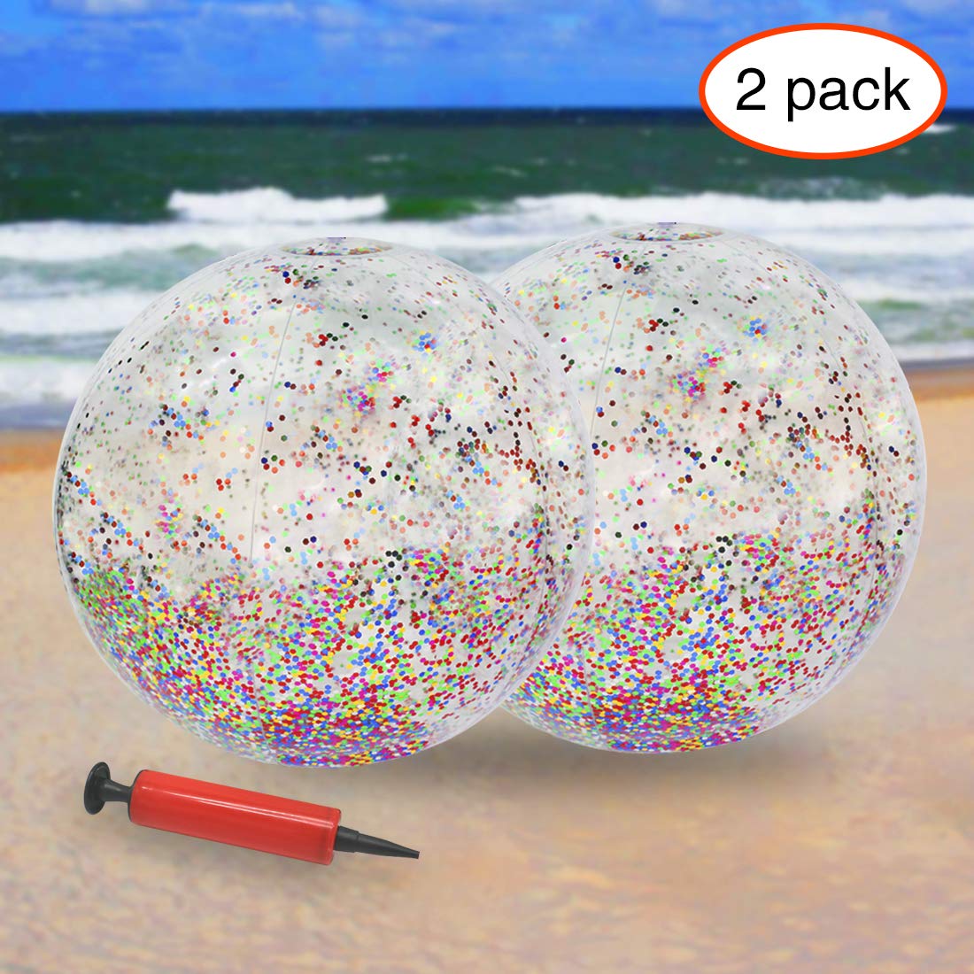 glitter filled beach ball