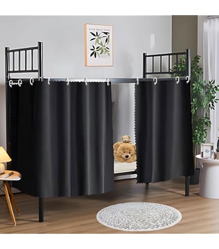 Cortina Opaca Para Cama Individual (1m X 2m): Protección Privacidad Y A Prueba De Polvo, Literas Y Dormitorio, Con Ganchos Y Cuerda, Luna Y Sol