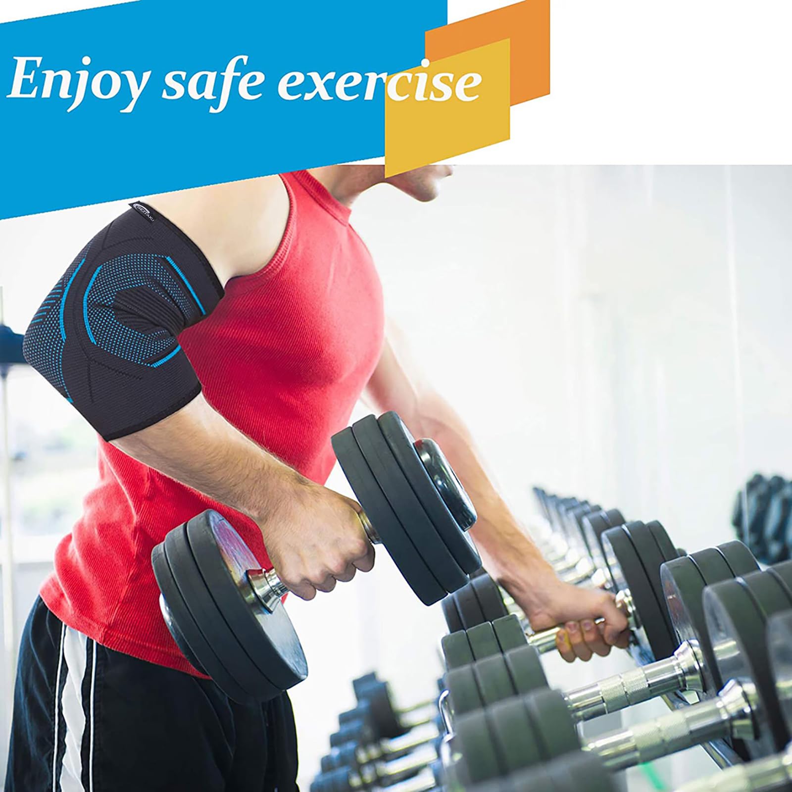 Seitaku Elbow Brace Compression Sleeve: Arm Sleeves for Tennis and Tendonitis Elbow Relief, Elbow Support Wrap for Women & Men, Weightlifting, Gym, Golf, Workout, Sports (NavyBlue, Large)