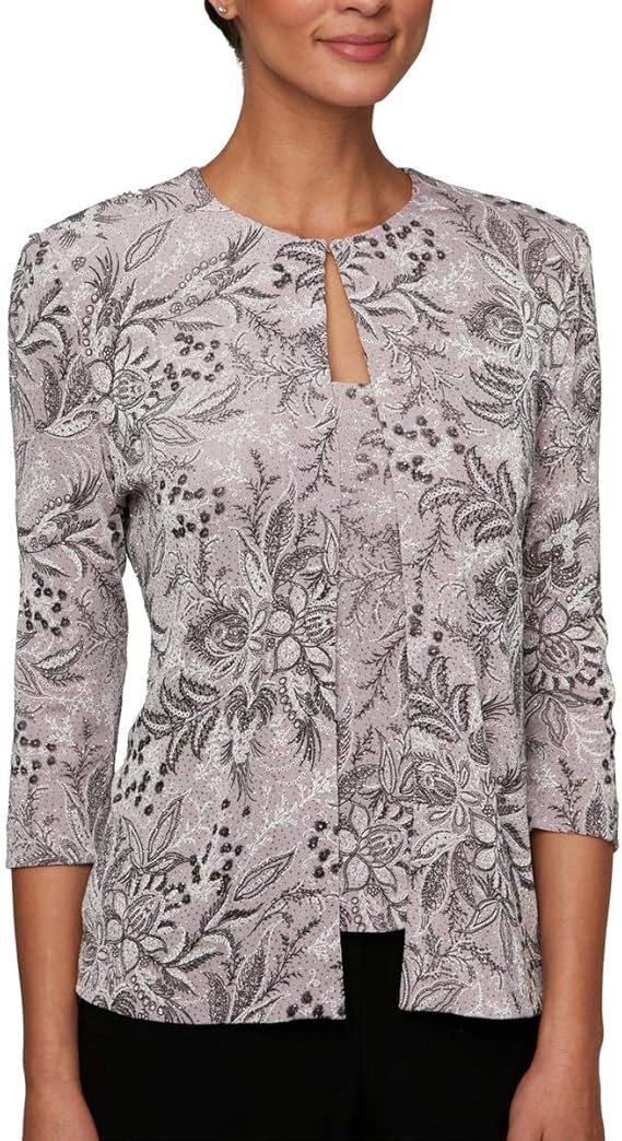 ALEX EVENINGS Womens Purple Glitter Sleeveless Scoop Neck Wear to Work Top UK Size20 Amazon.co