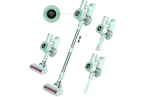 Homeika Stick Vacuum Cleaner Cordless, 200W Powerful Suction 8 in 1 Stick Vacuum with LED Display, 1.5L Dust Cup,Up to 30 Min Runtime, for Carpet and Hard Floor Pet Hair (Green)