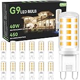 TJOY 12 Pack G9 LED Bulb 4W Equivalent 40 Watt, Replacement G9 Halogen Light Bulb, 3000K Soft Warm White, T4 Bi-pin Base, Sma