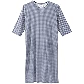 Silvert's Adaptive Clothing & Footwear Men's Open Back Henley Nightgown