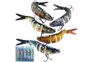 Pristis Lifelike Fishing Plugs for Bass Muskie Walleye, Slow Sinking Swimbaits for Saltwater Freshwater, Shallow Deep Diving Crank Hard Baits Lure Set with Reinforced Treble Hooks for Pike Crappie