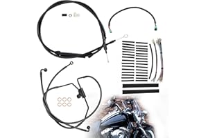 TIGERSGATE 12" Touring Ape Hangers Cables Handlebar Extended Brake Line & Clutch Cable & CAN-Bus & TBW for 2008-2013 Harley R