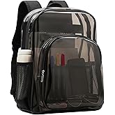 Axqcctoys TPU Clear Backpack, Stadium Approved Large Clear Backpack, See Through Transparent Backpacks with Reinforced Strap for Stadium, Security, Work, Travel, College, Sporting Events, Concert