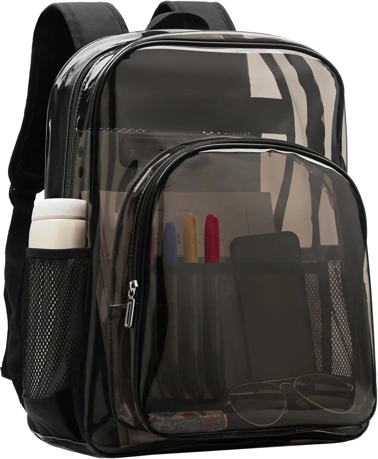 Photo 1 of Axqcctoys TPU Clear Backpack, Stadium Approved Large Clear Backpack, See Through Transparent Backpacks with Reinforced Strap for Stadium, Security, Work, Travel, College, Sporting Events, Concert
