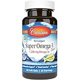 Carlson - Super Omega-3 Gems, 1200 mg Omega-3s, Norwegian, Cardiovascular Support, Brain Function & Vision Health, 50 soft gels