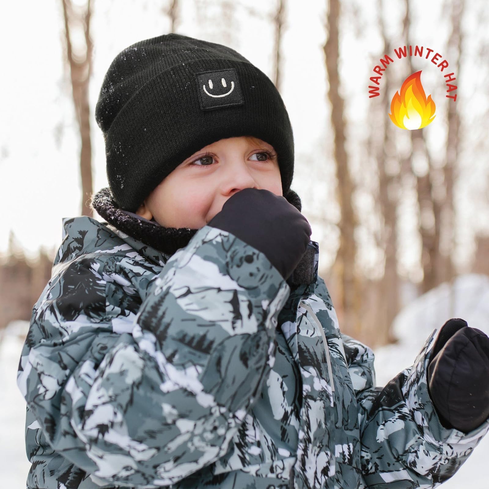 FURTALK Baby Beanie Cute Toddler Winter Hat Knit Boys Girls Warm 2 Pack Kids Embroidered Beanies Cap for 0-8 Years