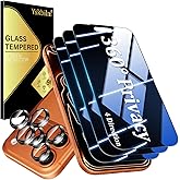 Yskbilm (3+2 Pack) 360° Privacy Screen Protector for iPhone 17 Pro Max 【4 Way Anti Spy】 + Camera Lens Protector,9H Shatterproof, Anti-Peep,Bubble-Free, Case Friendly Easy Installation Frame Included
