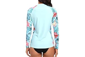 Eteoepo Womens Gradient Rashguard UPF 50+ Rash Guard Swim Shirts Surfing Top Long Sleeve