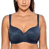 DELIMIRA Women's Balconette Bra Full Coverage Plus Size Tshirt Underwire Back Smoothing Seamless Bras