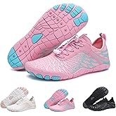 Hike Barefoot Shoes Womens Mens, Pro Water Shoe Women Men Footwear Barefoot Hike Shoes for Travel, Wide Toe Box Non-Slip Breathable Zero Drop Shoe(Women 10/ Men 8) Pink-Blue