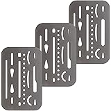 Pacific Arc Professional Erasing Shield Solid Stainless Steel with 26 Openings, 3 Pack