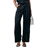 Sucegi Satin Wide Leg Pants for Women, Women's High Waisted Dress Pants, Casual Palazzo Pants