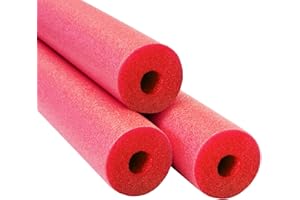 Chochkees Red Pool Noodles Swimming Hollow Core Foam Tube, Floating Thick Noodles for Floating, Pool Accessories, 52"
