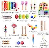 ELECLAND 30 Pcs Musical Instruments Set for Toddlers Wooden Toys Educational view 5