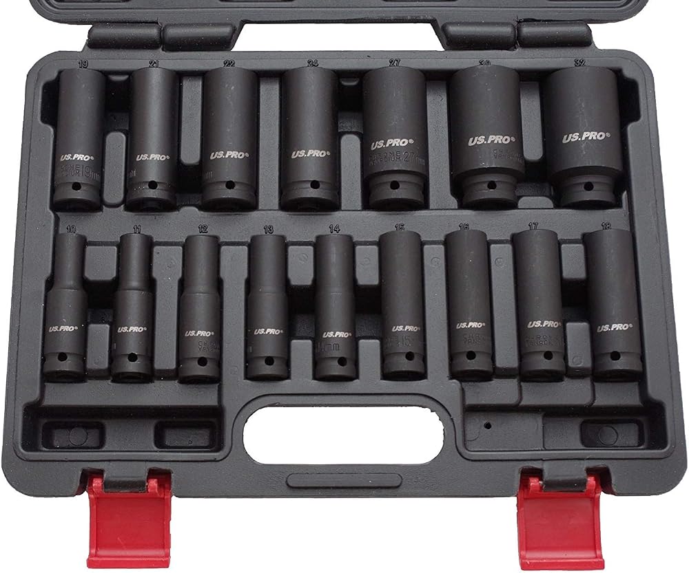 US PRO Bergen 16pc 1/2 Inch Drive 6-Point European Deep Socket Set B1340