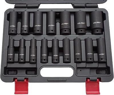 US PRO Bergen 16pc 1/2 Inch Drive 6-Point European Deep Socket Set B1340
