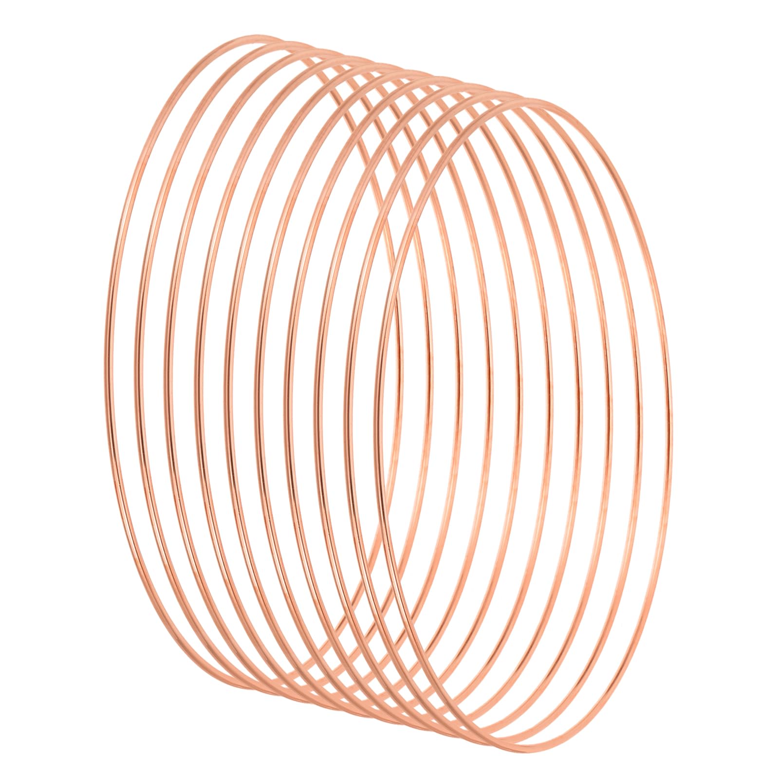 PATIKIL 11.8 Inch Dream Catcher Rings, 10 Pcs Metal Macrame Wreath Floral Round Ring Hoop for Christmas Decor Home Car DIY Craft Wedding Wall Hanging Decorations, Rose Gold