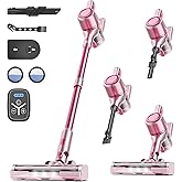 Cordless Vacuum Cleaner, 38Kpa Vacuum Cleaners for Home, 60Mins Lightweight Stick Vacuum with LED Display, Anti-Tangle & Wall