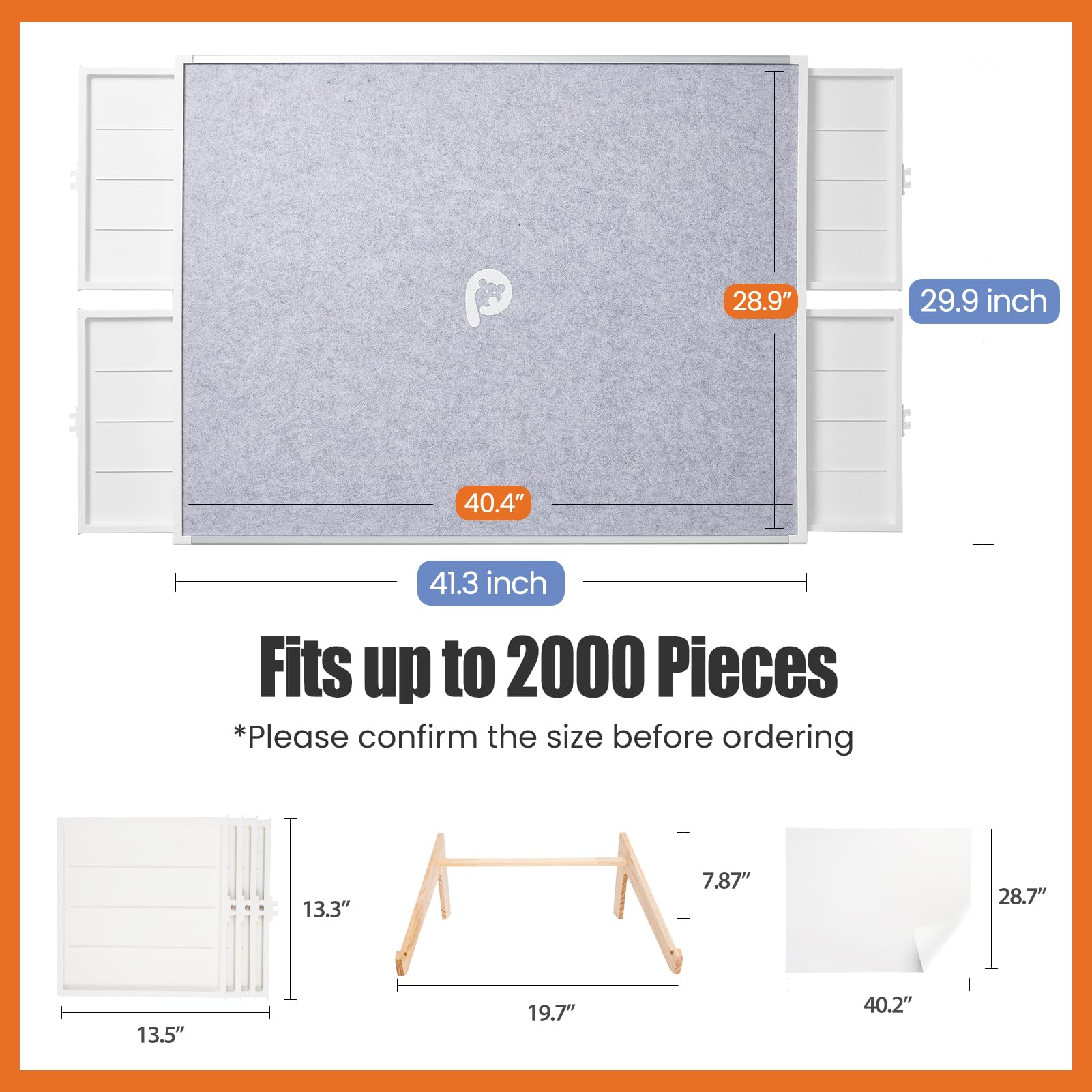 2000 Pieces Puzzle Board with Drawers and Cover, Dual-Sided 41.3”x29.9”Jigsaw Puzzle Table,Tilt,Gift for mom Adults