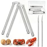 Aruosut Nut Cracker 2Pcs and 4 Picks Set, Stainless Steel Nutcracker Tool for Walnut and Seafood Crackers