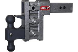 GEN-Y Hitch Adjustable 6" Drop Hitch with GH-0161 Dual-Ball, GH-0162 Pintle Lock for 2.5" Receiver - 32,000 LB Towing Capacity - 3,500 LB Tongue Weight