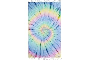 Sand Cloud Turkish Beach Towel - Sand Free - 100% Organic Turkish Cotton Yarn - Quick Dry Towel for Beach, Picnic Blanket or Throw - As Seen on Shark Tank - Tie Dye (Wanderlust)
