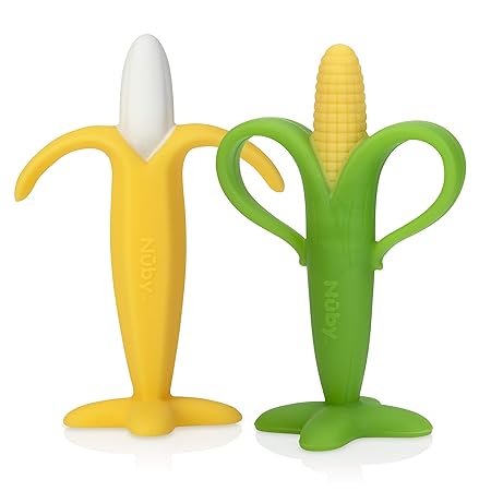 Nuby Soothing Banana \u0026 Corn Teether, 2 