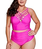 2019 Women's Plus Size Swimsuit High Waisted Split