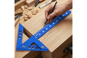 Aluminum Alloy Center Scribe Ruler - 45 & 90 Degree Angle Marker Tool, 5.7 Inch Woodworking Multi-Function Scribe Gauge with 