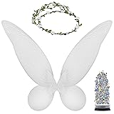 Funcredible White Fairy Wings, Fairy Crown and