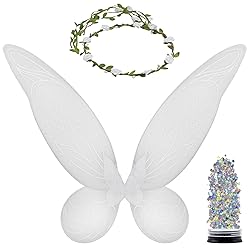 Funcredible White Fairy Wings, Fairy Crown and