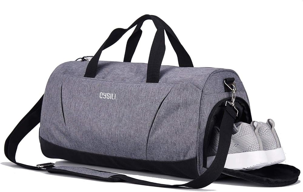 KASIBON Gym Bag with Shoes Compartment Wet Pocket Duffel Bag