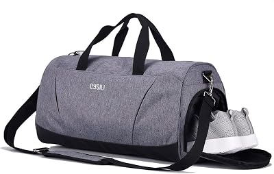 KASIBON Gym Bag with Shoes Compartment Wet Pocket Duffel Bag