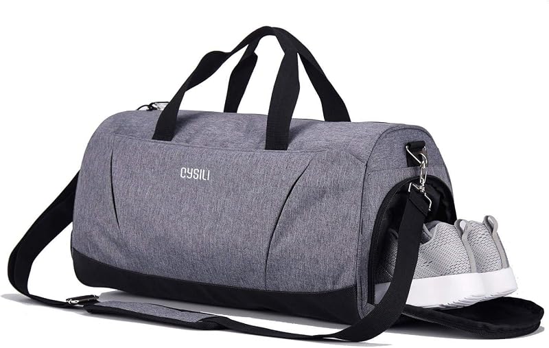 KASIBON Gym Bag with Shoes Compartment Wet Pocket Duffel Bag