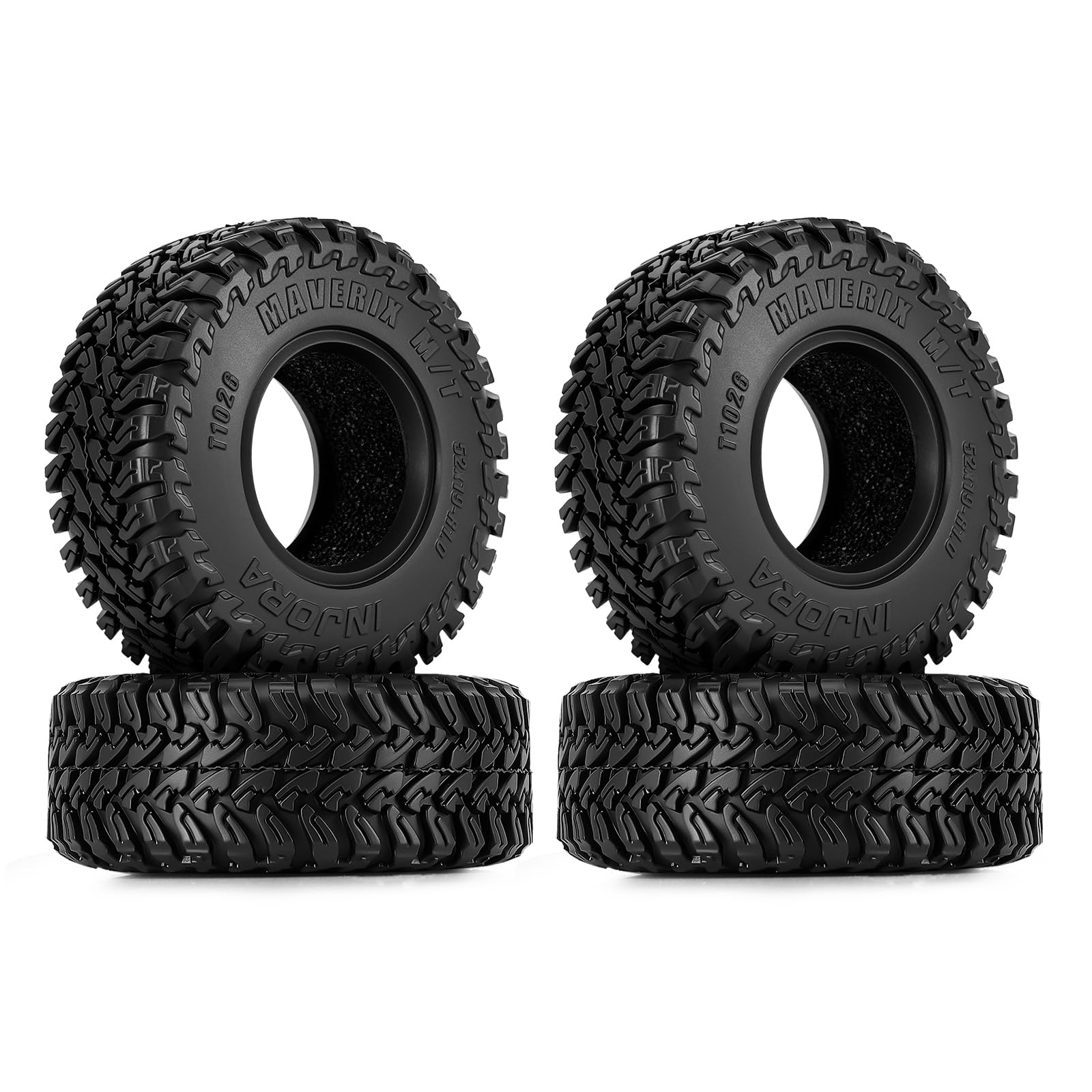 INJORA 1.0" MAVERIX M/T Tires 52 * 19mm for 1/18 1/24 RC Crawlers (T1026)