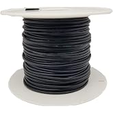 22 AWG Solid Copper Wire, 100ft Black UL1007 Tinned Hookup Wire Spool