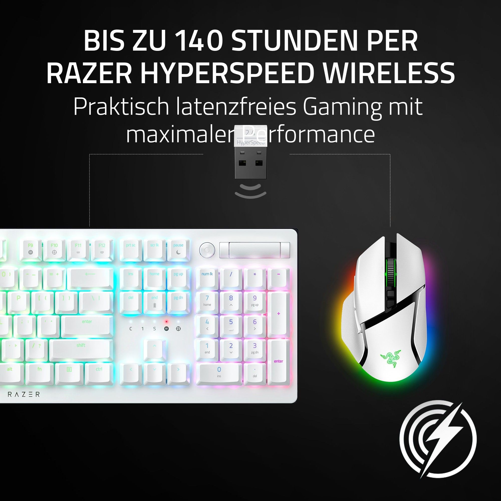 Razer Basilisk V3 Pro - Anpassbare kabellose Gaming-Maus HyperScroll Tilt Wheel - Focus Pro 30K Optischer Sensor - 13-Zonen Chroma-Beleuchtung - 10+1 Programmierbare Tasten - PC/Mac | Weiß 5