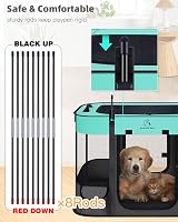 ROMANTIC BEAR Foldable Pet Playpen 100x80x60cm Portable Dog Cat Fence view 8