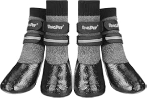 BINGPET Dog Socks for Hardwood Floors,Outdoor Anti Slip Waterproof Paw Protector,Dog Boots for Hot Pavement for All Season,Dog Grip Socks Prevent Licking for Small Medium Large Old Dogs